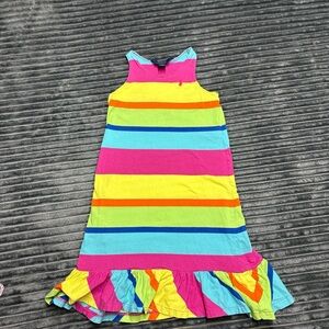 Polo by Ralph Lauren Pink and Yellow Striped Dress Girls size 5